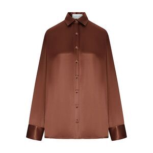 The Nina Studio Women Oversized Silk Shirt With Vertical Back Opening